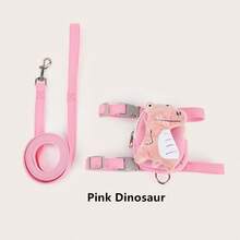 Bộ dây đeo cho chó hình khủng long dễ thương PETCHIC kèm ba lô và dây xích, áo vest mềm mại có thể điều chỉnh cho cún con với túi khóa kéo, dụng cụ dắt chó đi dạo không bị kéo giật dành cho chó và mèo nhỏ, quà tặng ngày Valentine, quà tặng ngày Galentine và đồ dùng cho cún con. - Nhiều màu - Xem 6