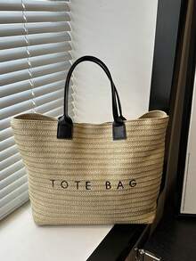 Túi Tote đan bằng rơm, Túi xách đi biển "TOTE BAG" in hình, đa năng dùng làm túi đi biển, túi xách mùa hè, túi mua sắm, mang phong cách Bohemian mùa hè, phù hợp cho người yêu biển, người đam mê phong cách Bohemian, phụ nữ, khách du lịch, hoàn hảo cho du lịch biển, kỳ nghỉ hè, đi chơi hàng ngày. - Nhiều màu - Xem 13