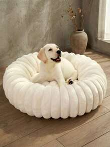 PETSIN 1 chiếc giường thú cưng bằng vải nhung dày, tổ ấm áp và thoải mái cho thú cưng, thích hợp cho thú cưng cỡ nhỏ, vừa và lớn trong nhà - trắng - Xem 1