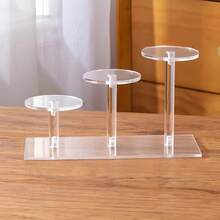 Acrylic Round Transparent Jewelry Display Stand, Perfume Stone Model Showcase, Jewelry & Cosmetics Storage Rack - Multicolor - View 6