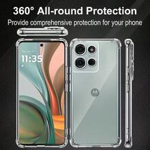 1件裝透明Moto手機殼，適用於Moto Edge50 Neo/Moto G86/Moto G24/Moto G14/Moto E14/Moto G06，防震極簡時尚純色手機保護殼，親膚不刮花，防震防塵防靜電 - 無色 - 查看 5