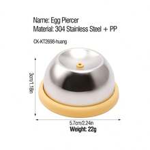 1pc 304 Stainless Steel Egg Piercer, Boiled Egg Pricker Tool, Prevent Cracking, Kitchen Gadget, Easy Peel Hard Boiled Eggs, Durable & Compact - Multicolor - View 14