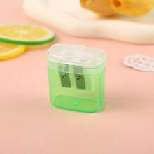 [Customization] 1pc Personalized Double Headed Pencil Sharpener, Customized Double Hole Pencil Sharpener With Different Sizes Of Holes, Eyebrow Pencil Sharpener, Suitable For Back To School Learning Supplies During The New Semester - Multicolor - View 8