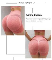 4pcs Women's Solid Color High Waist Slim Fit Casual Sports ShortsWomen Sweat Short, Gym Short, Biker Short - 4 chiếc (nhiều màu khác nhau) - Xem 8