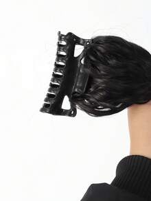 16英寸瀑布式直马尾假发，带夹子，半扎发，高冠，假马尾，与Hot Girl Girl Group假发辫子款式相同 - 彩色 - 查看 6