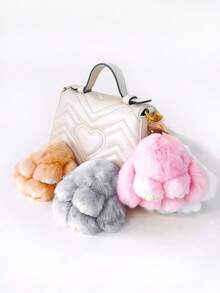 1个可爱毛绒兔子钥匙扣吊坠，柔软蓬松的兔子钥匙扣，毛绒钥匙圈，毛绒动物钥匙扣，可爱毛绒卡通包包挂饰，小饰品，汽车钥匙链，钥匙挂绳，钥匙扣，钥匙扣配件，钥匙圈，送给女性的礼物，送给男友的礼物，圣诞礼物，圣诞袜礼物，生日礼物，送给朋友的礼物，节日礼物，活动纪念品，派对小礼品 - 霜黑色 - 查看 5