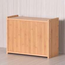 LIVINGANDHOME 2-Tier Countertop Bread Storage Box With Frontal Knob Transparent Display Window Moisture-Proof Kitchen Organiser - Natural 40cm W X 17cm D X 31cm H - View 8