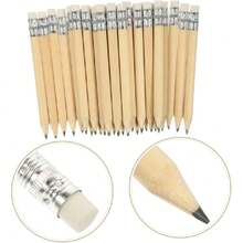 250 Piezas Mini Lápices Cortos de Dibujo para Niños con Borrador Triangular y Puntas de Golf,40813853 - Azul y blanco - Ver 5