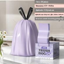 135 个 1 盒防撕裂垃圾袋，适用于客厅、厨房、办公室、浴室（9-14L 垃圾桶），各种垃圾存放，手提抽绳垃圾袋。 - 盒裝手提式垃圾袋 - 查看 3