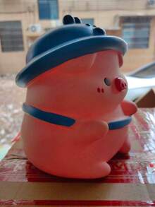 1个大号小猪存钱罐，有奶油色和蓝色可选，ABS树脂材质，可重复使用，适合节日装饰、家居装饰、房间装饰、新年装饰，装饰性小猪存钱罐，可爱情侣设计，是送给朋友的理想礼物。 - 藍色 - 查看 8