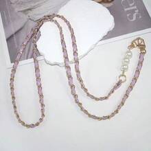 1pc Pearl Metal Leather Phone Lanyard Strap, Crossbody Bag Hanging Chain, Sturdy Wholesale - Multicolor - View 15