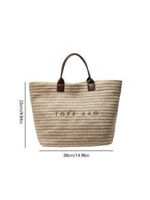 Túi Tote đan bằng rơm, Túi xách đi biển "TOTE BAG" in hình, đa năng dùng làm túi đi biển, túi xách mùa hè, túi mua sắm, mang phong cách Bohemian mùa hè, phù hợp cho người yêu biển, người đam mê phong cách Bohemian, phụ nữ, khách du lịch, hoàn hảo cho du lịch biển, kỳ nghỉ hè, đi chơi hàng ngày. - Nhiều màu - Xem 9