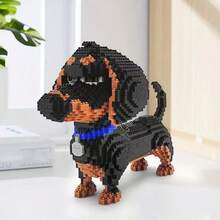 3D Puzzle Building Blocks Cartoon Dog Shapes, E.G. Schnauzer, Dachshund, Husky, Etc. Pet Dog Shaped Building Block Set. Birthday Gift. Room Decor. - Pack Bag 1 - View 1