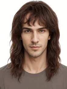 Men's Natural-Looking Long Curly Wig - 150% Hair Density, Made Of Heat-Resistant Synthetic Fiber, Features A Rose Net Cap, Suitable For Cosplay And Halloween, And Can Be Styled Into Various Braided Hairstyles. - Multicolor - View 10