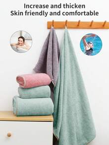 三件套浴巾/三件套毛巾，多种尺寸可选，70*140厘米/27.56*55.12英寸，35*75厘米/13.78*29.53英寸，三种简约时尚款式，速干，适用于浴室、水疗中心、酒店、健身房、游泳池，也是情人节礼物等的理想之选。 - 彩色 - 查看 9