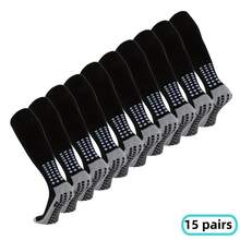 A Set Of 15 Pairs For, These Long Unisex Socks Are Essential For The Football Field, Featuring A Towel Dot Design On The Bottom For Added Comfort During Sports - 15雙黑色 - 查看 1