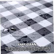 ASDF-Picnic Table Cover with Bench Covers Gray White Plaid PVC Waterproof Picnic Table Covers Oil-proof Camping Tablecloth with Flannel Bacing for Camping Party Cover - como en la foto - Ver 3