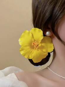 6个/套彩色芙蓉花发夹，夏威夷风格，色彩鲜艳自然，宛如真花，可夹在头发上 - 适合女孩和女士，适合海滩度假、日常外出、派对等场合，可灵活搭配不同造型 - 彩色 - 查看 6