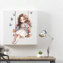 New Swing Girl Cute Cartoon Stickers Romantic Home Wall Stickers Car Stickers Scratch Waterproof. - Multicolor - View 6