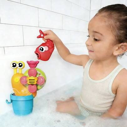 1 set badleksaker för bebisar, roterande duschvattenspraylekset, interaktiva duschmunstyckesleksaker för småbarn pojkar flickor, nya badleksaker med djurdesign, perfekt present till jul, halloween, födelsedag, sommar