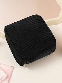 多色卫生巾收纳袋，粉色卫生巾收纳袋，便携式收纳袋，大容量简约风格，可收纳卫生巾、护垫和卫生棉条，女生必备，外出必备，条纹化妆包，旅行学习用品，旅行必备化妆包，度假必备化妆包