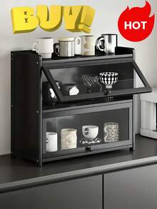 New Practical Desktop Storage Rack, 2-Tier/3-Tier Acrylic Transparent Window Cosmetic Storage Rack, Large Capacity Kitchen Countertop Storage Rack, Ideal For Storing Cosmetics And Groceries, Perfect Holiday Gift, Multi-Layer Storage Rack, Multi-Function Organizer