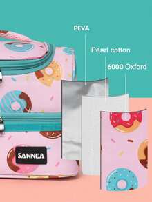 1pc Dinosaur Themed Insulated Lunch Bag, Unisex, Cute Insulated Lunch Box Set With Handle And Detachable Shoulder Strap, Reusable, Insulated Lunch Bag Set With Detachable Shoulder Strap - Multicolor - View 5