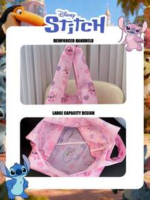Disney 1 Pc Officially Licensed Stitch Pattern Storage Bag High-Capacity Foldable Tote Bag Portable Storage Bag Lightweight Shopping Bag Official Licensed - Verifiable For Lady/Girls/Teens/Students For Daily/Outing/Shopping/Valentine's Day - Multicolor - View 11