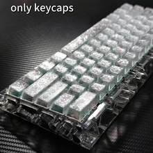 Teclas de teclado mecánico con textura de PC, grabadas lateralmente, transparentes y magnéticas, en color blanco con fibra de carbono, para Wooting Nighthawk - Solo teclas - Ver 4