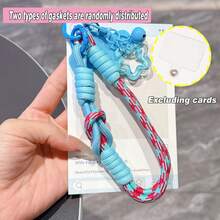 1 Set Handmade Woven Short Wrist Strap, Dopamine Short Strap, Colorful Card/Key Chain, Cartoon Cute Phone Lanyard, Universal Phone Case Accessory, Anti-Slip Anti-Drop Portable Pendant - Multicolor - View 20