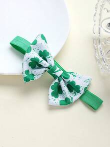 5条/包 绿色系列婴儿发带，印有幸运草和蝴蝶结图案，轻盈透气，四季皆宜，是拍照和送礼的理想之选。 - 彩色 - 查看 5