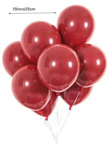 10个25厘米石榴红气球，适用于节日、生日、派对、婚礼、情人节、求婚装饰 - 紅色 - 查看 4