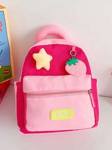 New Versatile Strawberry Backpack, Lightweight Casual Schoolbag, Dopamine Mini Backpack. - Pink - View 11