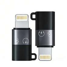 快速充电 Lightning 转 USB-C 适配器 1-2 个装 Lightning 转 Type-C OTG 适配器，二合一 USB-C 母口转 Lightning 公口转换器，支持音频、充电、麦克风等功能，兼容 、iPod，春季礼物 - 黑色 - 查看 9