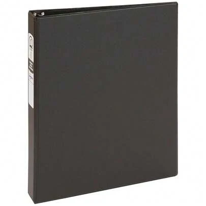 Economy 3 Ring Binder, 1\ Round Rings, 1 Black Binder (03301)