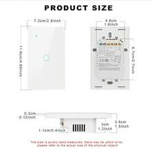 1个UL认证智能触摸开关，DS-121JL WiFi蓝牙墙壁开关，兼容Alexa、Yandex Alice、Tuya，1/2/3/4位白色/黑色，支持单线和零线，9mm钢化玻璃面板，APP远程语音控制定时家居照明 - 彩色 - 查看 4