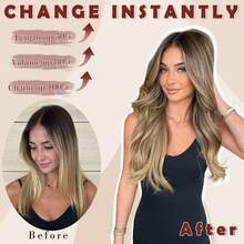 BARSDAR Extensions For Women - 4 Pcs Thick Double Weft Long Wavy Soft Synthetic Blends Well Hair Extension, 20 Inch Dirty Blonde - Champagne Blonde & White Blonde - View 5