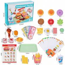 1 Set Wooden Pretend Play Fast Food Realistic Toy Food, With Order Pad And Play Coins, Suitable For Children 2+ - Multicolor - View 12