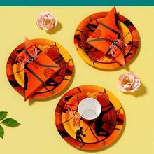 Basketball Action Silhouette Disposable Plates, Napkins, Cups - One-Time Party Supplies Set, Fits 25 Guests, Disposable Paper Plates Party Tableware Suitable For Birthday, Wedding, Theme Party, Family Picnic - Multicolor - View 5