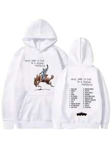 Bads Bunnys New Album Nadie Sabe Lo Que Va Pasar Manana Sweatshirts Street Hoodies Clothes Casual Puls 90s Bads Bunnys Hoodie Essentials Hoodie Hoodie For Women Sweatshirts For Women Hoodies For Men 's Hoodie Sweatshirts For Men Essentials - 白色 - 查看 1