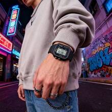 Casio Đồng hồ nam thạch anh, dòng sản phẩm dành cho giới trẻ - Mặt tròn, máy thạch anh, thích hợp để đeo hàng ngày. - màu đen - Xem 1