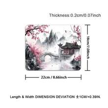 粉色樱花游戏鼠标垫 XL 樱花塔山景观加长型桌面垫 大号鼠标垫 橡胶底座 缝边长款桌面垫 电脑游戏玩家专用 - 彩色 - 查看 13