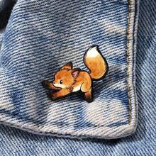 小狐狸珐琅胸针 时尚装饰胸针 饰品 翻领包徽章 珠宝礼品 - 彩色 - 查看 3