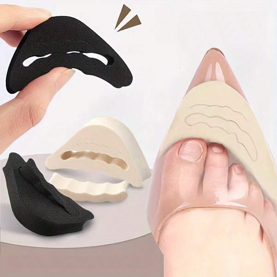 1 Pair Adjustable Toe Cushion Pads, Sponge Shoe Inserts, Friction Reduction, Suitable For High Heels, Casual Shoes, Boots - Multicolor - View 1