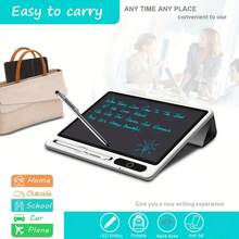 Electronic Notebook With 10-Inch LCD Writing Tablet And PU Protective Case, Erasable Drawing Tablet, Suitable For Use In The Home Office By Adults. - Black - View 10