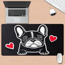 1pc Of French Bulldog Design, Gaming Keyboard Additions Mouse Pad, Suitable For Office Computers And Laptop Gamers, Rubber Mouse Mat For Desk Use - 如圖所示 - 查看 1