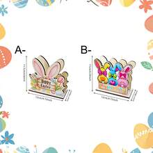 1/2 buah Tempat Serbet Paskah Kayu Warna-warni dengan Slogan "Selamat Paskah", Tempat Serbet Berdiri untuk Dapur, Meja Makan, Dekorasi Pesta Liburan, Dekorasi Musim Semi - MultiWarna - View 12