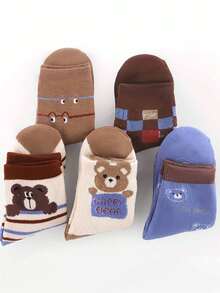 5 Pairs Kids Winter Warm Socks, Children Thick Fleece Mid-Calf Socks, Anti-Cold Terry Socks Suitable For Cold Weather - Multicolor - View 4