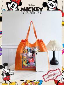 Disney 1个官方授权的疯狂动物城尼克图案手提包，女士家居收纳包，大容量可折叠手提包，抽绳单肩包，轻便手提包 - 专为女性/女士/女孩设计，非常适合日常收纳、购物和外出 - 彩色 - 查看 5