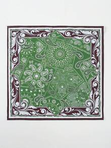 1pc Bandana Print Cashew Geometric Pattern Silky Scarf, Headband, Neckerchief, Headwrap - Multicolor - View 6